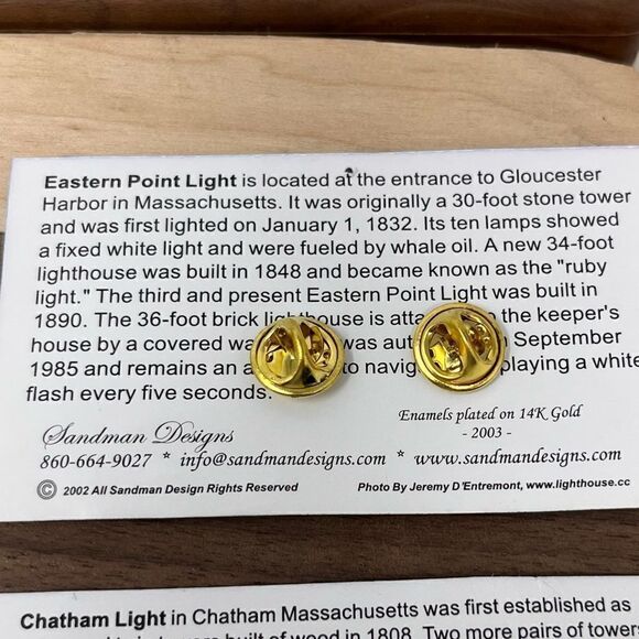 Collectible Enamel plated on 14 K Gold Massachusetts Lighthouse pins 2003 - Picture 12 of 14